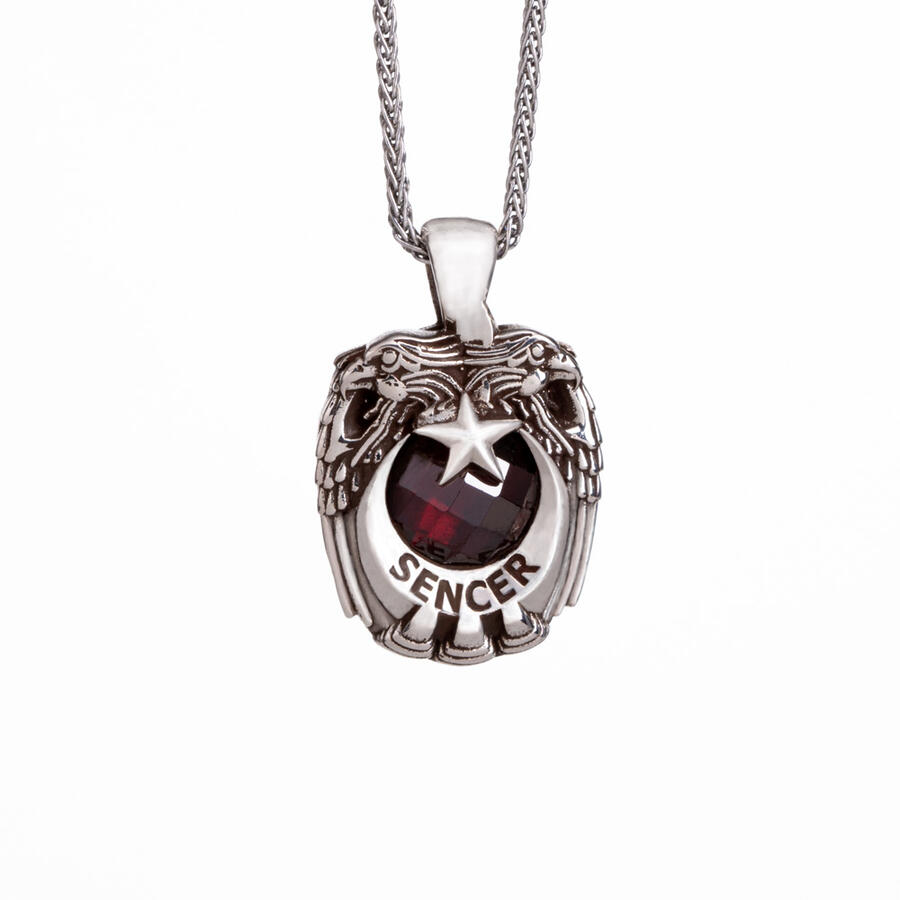 kan-kirmizi-zirkon-tasli-pence-kartal-detayli-sencer-gumus-kolye-erkek-kolye-42431-11-B