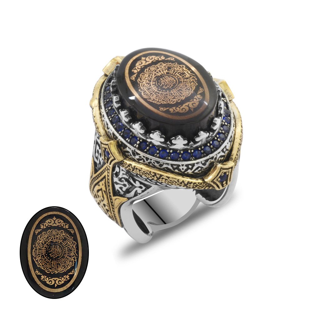 mavi-sikma-kehribar-uzerine-husn-i-hat-ayet-el-kursi-yazili-925-ayar-gumus-erkek-yuzuk-avangarde-yzkler-tesbihane-70293-38-B